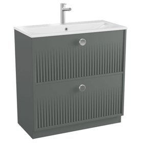 Vado Safari Fluted 800mm Charcoal Grey Floorstanding Vanity Unit & Basin