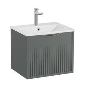 Vado Safari Fluted 1000mm Charcoal Grey Wall Hung Vanity Unit & Basin