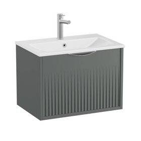 Vado Safari Fluted 1200mm Charcoal Grey Wall Hung Vanity Unit & Basin