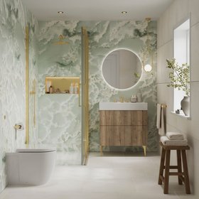 Showerwall Laminate Onyx Mist 2440mm x 1179mm Proclick Hydrocore Wall Panel - SW96