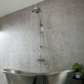 Booth & Co. Axbridge Nickel Thermostatic Shower Bath Column