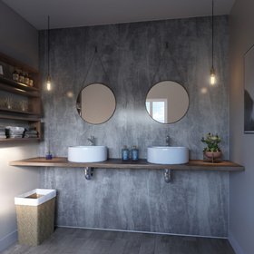 Showerwall Laminate Washed Charcoal 2440mm x 879mm Proclick MDF Wall Panel - SW58