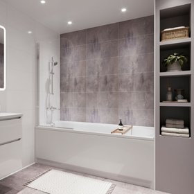 Showerwall Laminate Cement 2400mm x 600mm Rectangle Tile Effect Wall Panel - SWT05