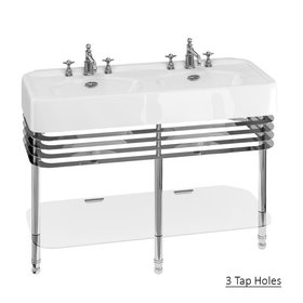 Burlington Arcade 1200mm 3 Tap Hole Double Basin & Washstand