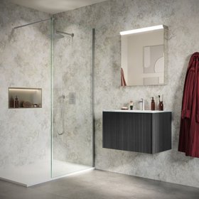 Showerwall Laminate Classico Crema 2440mm x 1200mm Square Cut Hydrocore Wall Panel - SW91