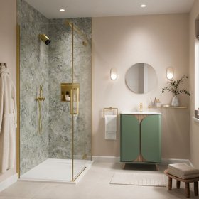 Showerwall Laminate Classico Verde 2440mm x 579mm Proclick Hydrocore Wall Panel - SW92
