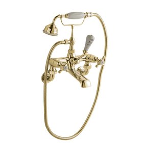 BC Designs Victrion Crosshead Gold Wall Mounted Shower Mixer
