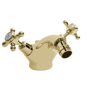 BC Designs Victrion Gold Crosshead Mono Bidet Mixer & Pop Up Waste