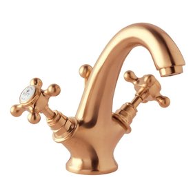 BC Designs Victrion Crosshead Brushed Copper Mono Basin Mixer & Waste