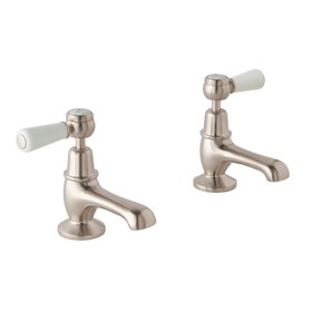 BC Designs Victrion Brushed Nickel Lever Basin Pillar Taps