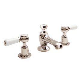 BC Designs Victrion Nickel Lever 3 Tap Hole Basin Mixer & Waste