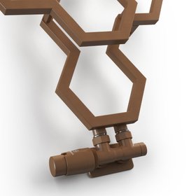 Terma Vario Twins Bright Copper Left Sided Angled Radiator Valve