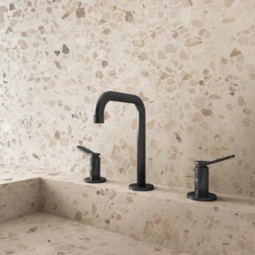 Crosswater Calix Matt Black 3 Tap Hole Deck Mounted Basin Mixer