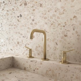 Crosswater Calix Brushed Brass 3 Tap Hole Deck Mounted Basin Mixer