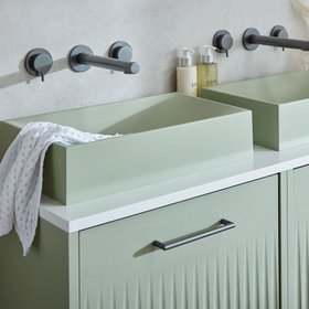 Vado Safari Sage Green Mineral Square Countertop Basin