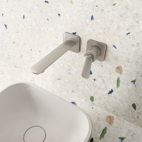 Crosswater Huck Brushed Stainless Steel Wall Mounted Basin Mixer