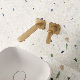 Crosswater Huck Brushed Brass Wall Mounted Basin Mixer