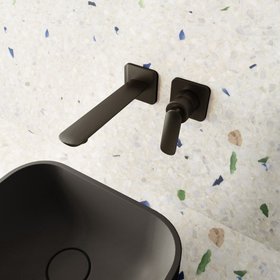 Crosswater Huck Matt Black Wall Mounted Basin Mixer