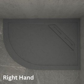 Kudos connect2 1200mm x 800mm Slate Effect Offset Quadrant Shower Tray