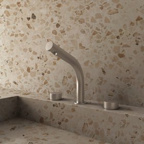 Crosswater Ixora Stainless Steel 3 Tap Hole Deck Mounted Basin Mixer