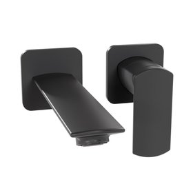 Crosswater Varda Matt Black Wall Mounted Basin Mixer Tap