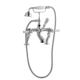 BC Designs Victrion Lever Brushed Chrome Deck Mounted Bath Shower Mixer