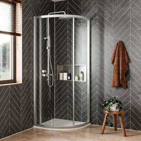 Crosswater Clear 6 Brushed Stainless Steel 800mm Shower Quadrant