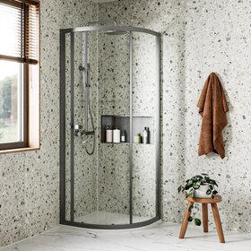 Crosswater Clear 6 Slate 800mm Shower Quadrant