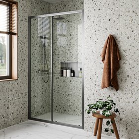 Crosswater Clear 6 Slate 1200mm Sliding Shower Door