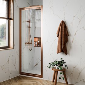 Crosswater Clear 6 Brushed Bronze 1000mm Infold Shower Door