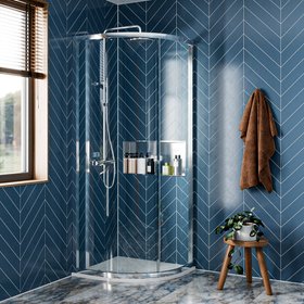 Crosswater Clear 6 Silver 900mm Shower Quadrant