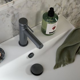 Vado Safari Lever Pewter Mono Basin Mixer With Waste