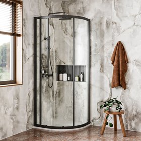 Crosswater Clear 6 Matt Black 800mm Shower Quadrant