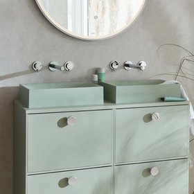 Vado Safari Lever Chrome 3 Tap Hole Wall Mounted Basin Mixer