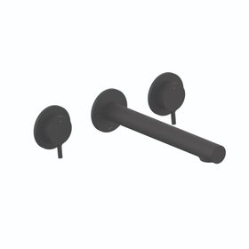 Vado Safari Lever Matt Black 3 Tap Hole Wall Mounted Basin Mixer