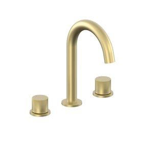 Vado Safari Leverless Satin Brass 3 Tap Hole Basin Mixer