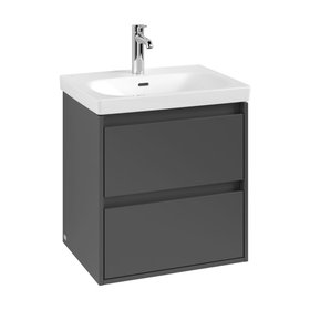 Villeroy & Boch Skyla Graphite 600mm Two-Drawer Vanity Unit