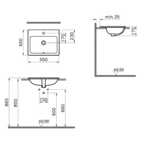 VitrA S20 Square Countertop Basin