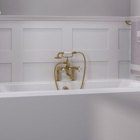 Burlington Guild Gold Deck Mounted Bath Shower Mixer