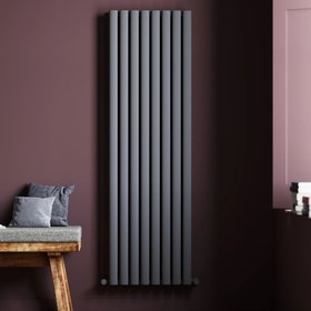 JTP Primo Anthracite 1600mm x 480mm Oval Panel Vertical Designer Radiator