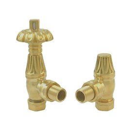 Redroom by Barwick Brushed Brass Traditional Straight Thermostatic Radiator Valves
