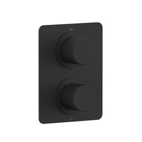 Vado Safari Lever Matt Black Thermostatic Shower Valve - 1 Outlet 2 Handle