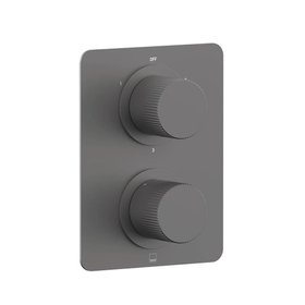 Vado Safari Lever Pewter Thermostatic Shower Valve - 3 Outlet 2 Handle