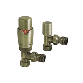 Redroom by Barwick Brushed Brass Angled Thermostatic Radiator Valves