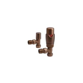Redroom by Barwick Brushed Bronze Angled Thermostatic Radiator Valves