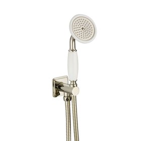 JTP Grosvenor Cross Nickel Wall Mounted Shower Handset & Holder