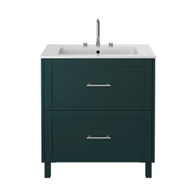 Heritage Lynton 800mm Classic Green Freestanding Vanity Unit, Basin & Handle Pack