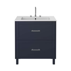 Heritage Lynton 800mm Midnight Blue Freestanding Vanity Unit, Basin & Handle Pack