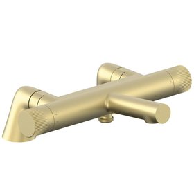 Vado Safari Leverless Satin Brass Exposed Thermostatic Bath Shower Mixer