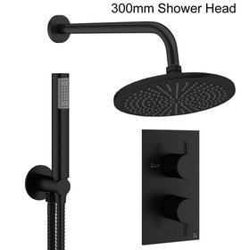 Crosswater Design Matt Black Dual Outlet Rainfall Shower Set